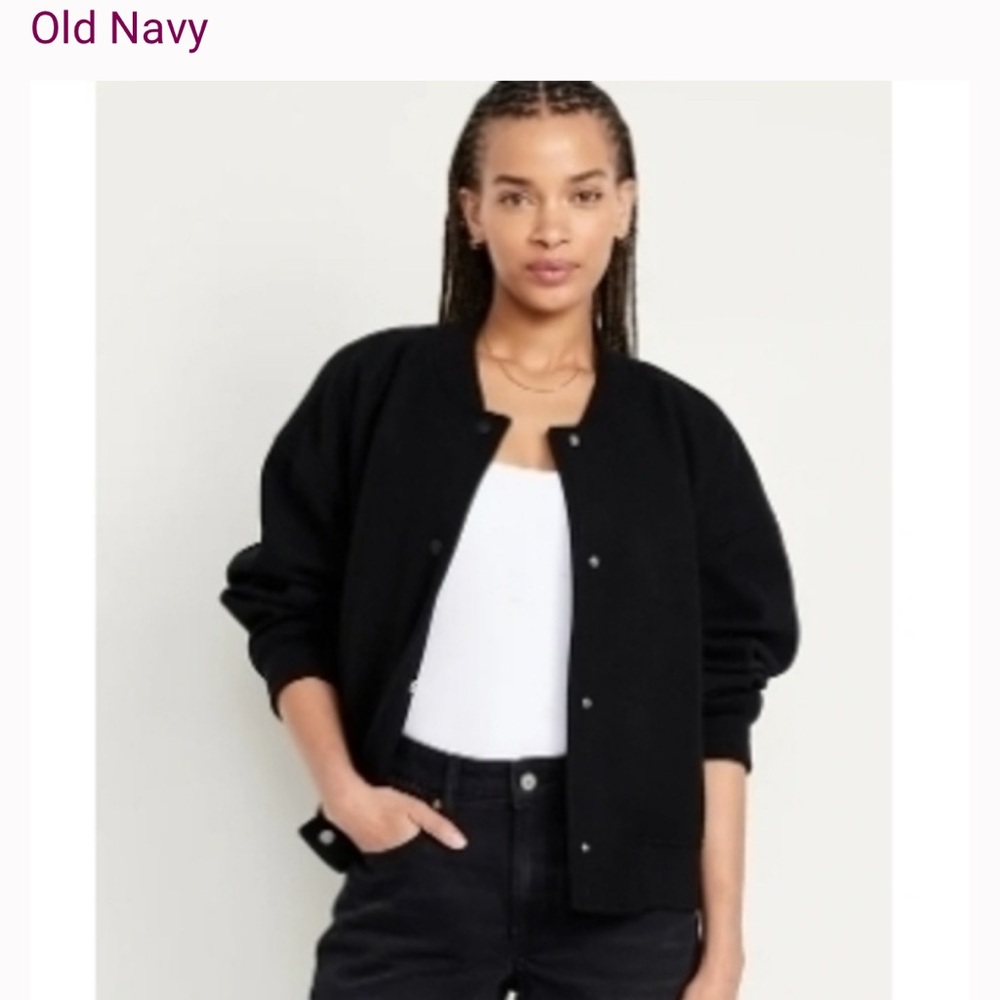 Old Navy NWOT classic black bomber jacket Large